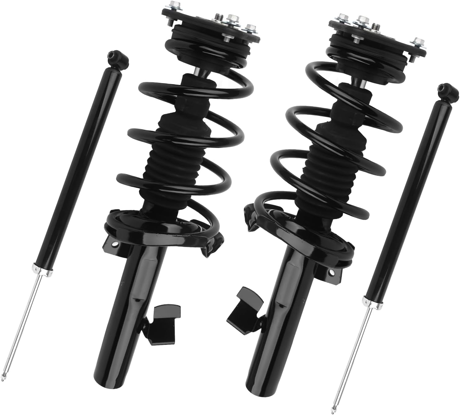 KUSATEC Front Rear 172264 172263 343412x2 4pcs Complete Struts Shock Absorber fit for 2004-2009 Mazda 3, 2006-2010 Mazda 5, Struts with Coil Spring Assemblies